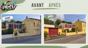 Une façade entièrement rénovée!✔Lavage haute pression pour éliminer les salissures et les anciennes peintures écaillées.
✔Application d'un traitement anti-mousse.
✔Rebouchage des imperfections avec un enduit fibré.
✔Traitement des fissures avec un granité fibré.
✔Finition avec une peinture aspect mat.